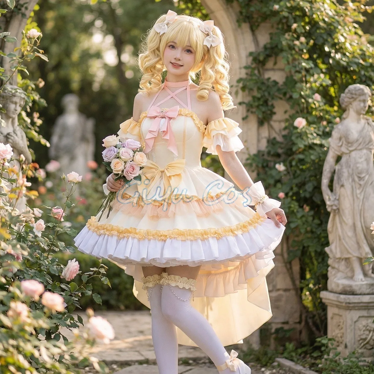 

Костюмы для косплея Puella Magi Madoka Magica Томоэ Мами, полный комплект, карнавальная униформа, для Хэллоуина, маскарада, для женщин, для игр