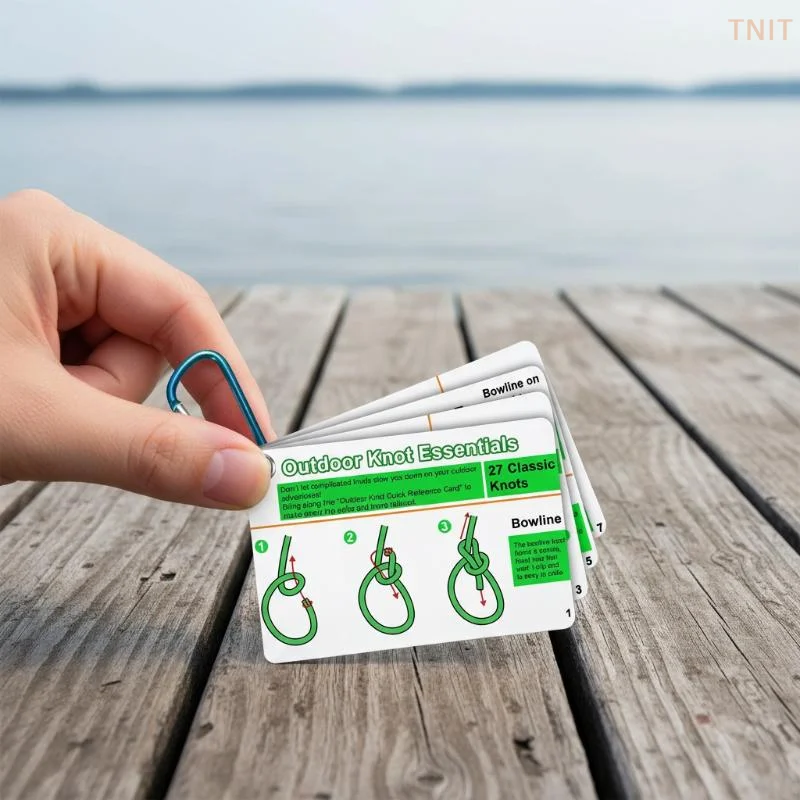 

[J] 7PCS/1set Fishing Knot Guide Card, Containing 12 Of The Most Practical Fishing Knots, With Storage Buckle, Durable PVC Card