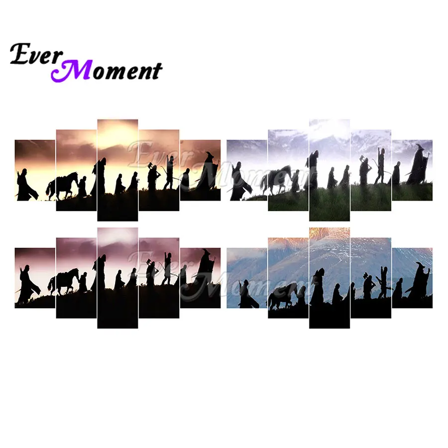 

Алмазная картина Ever Moment, многокартинная мультяшная картина, 5 панелей, плакат, украшение на стену, бусины, художественная вышивка, мозаика 1M038