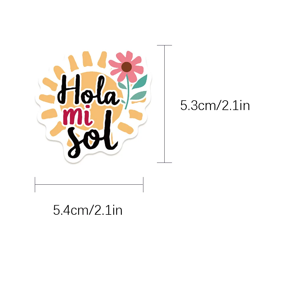 50 Uds pegatinas motivacionales en español materiales de cuenta lindos y exquisitos fundas de teléfono maletas para portátiles tazas de agua impermeables