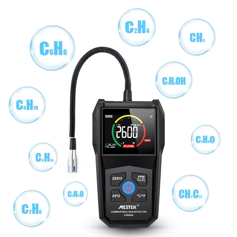 Natural Gas Leak Detector Methane Coal Gas CH4 Sound Screen Alarm to Locate Combustible Flammable Gas Monitor analyzer