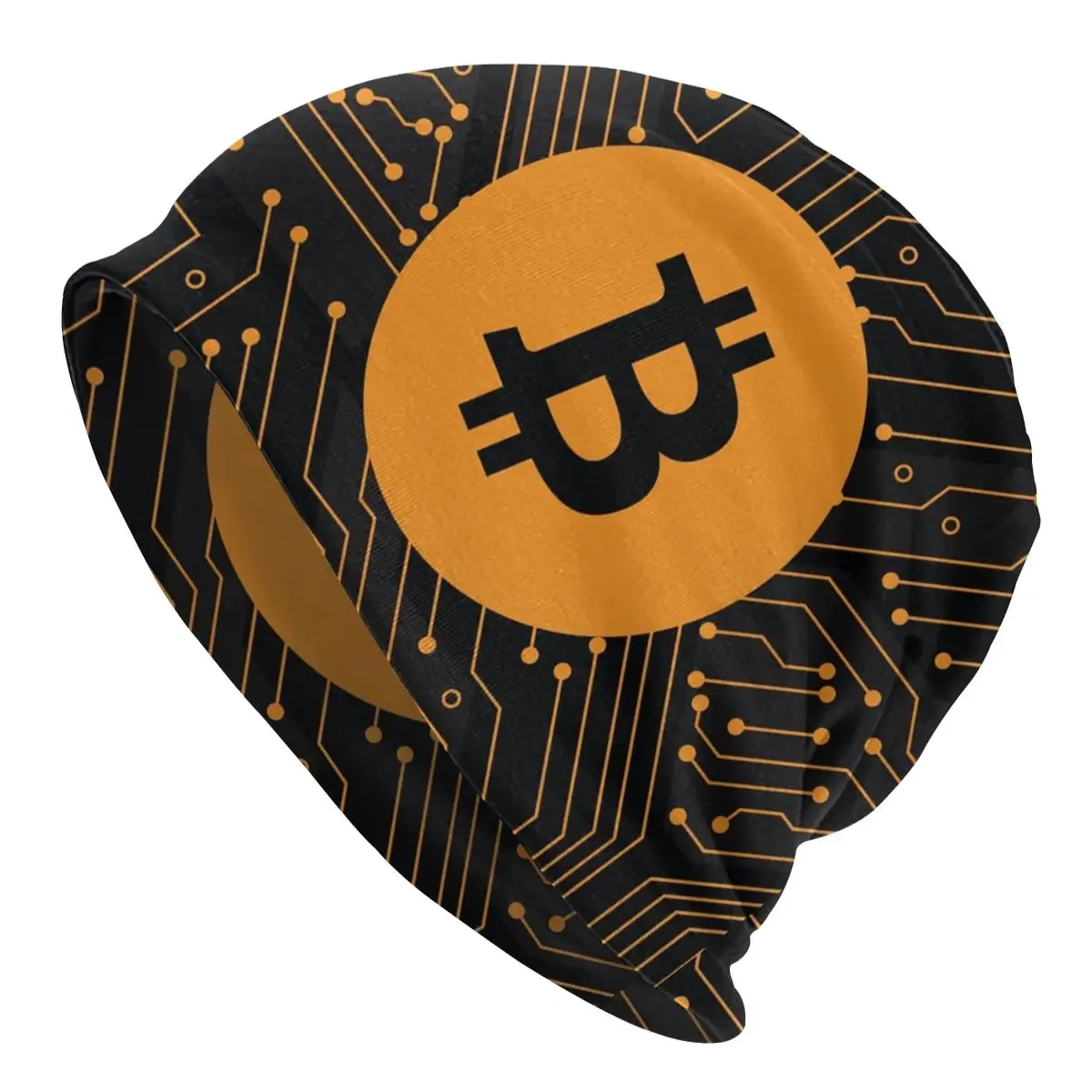 Bitcoin Crypto Cryptocurrency Currency BTC Blockchain Caps Street Skullies Beanies Hat Female Spring Dual-use Bonnet Knit Hat