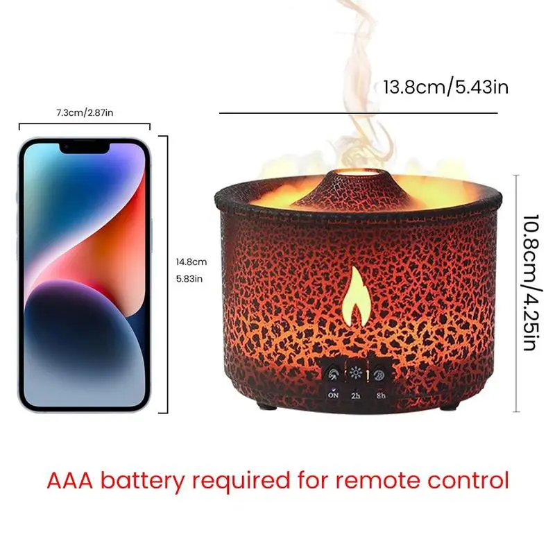 NEW Spring Realistic Volcanic Eruption Air Humidifiers, Portable  Diffuser, 2 Color LED Night Light Air Humidifier with Remote C