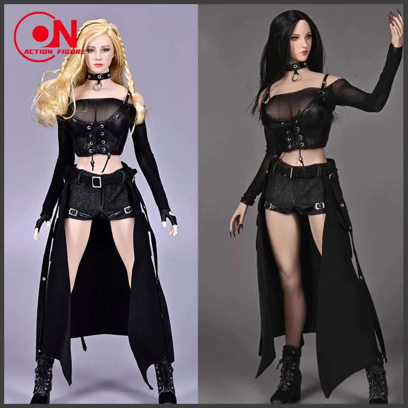 SA Toys 1/6 SA047 Female Dark Rock Style Dress Detachable Long Skirt Clothes Model Fit 12'' Action Figure Body Dolls In Stock