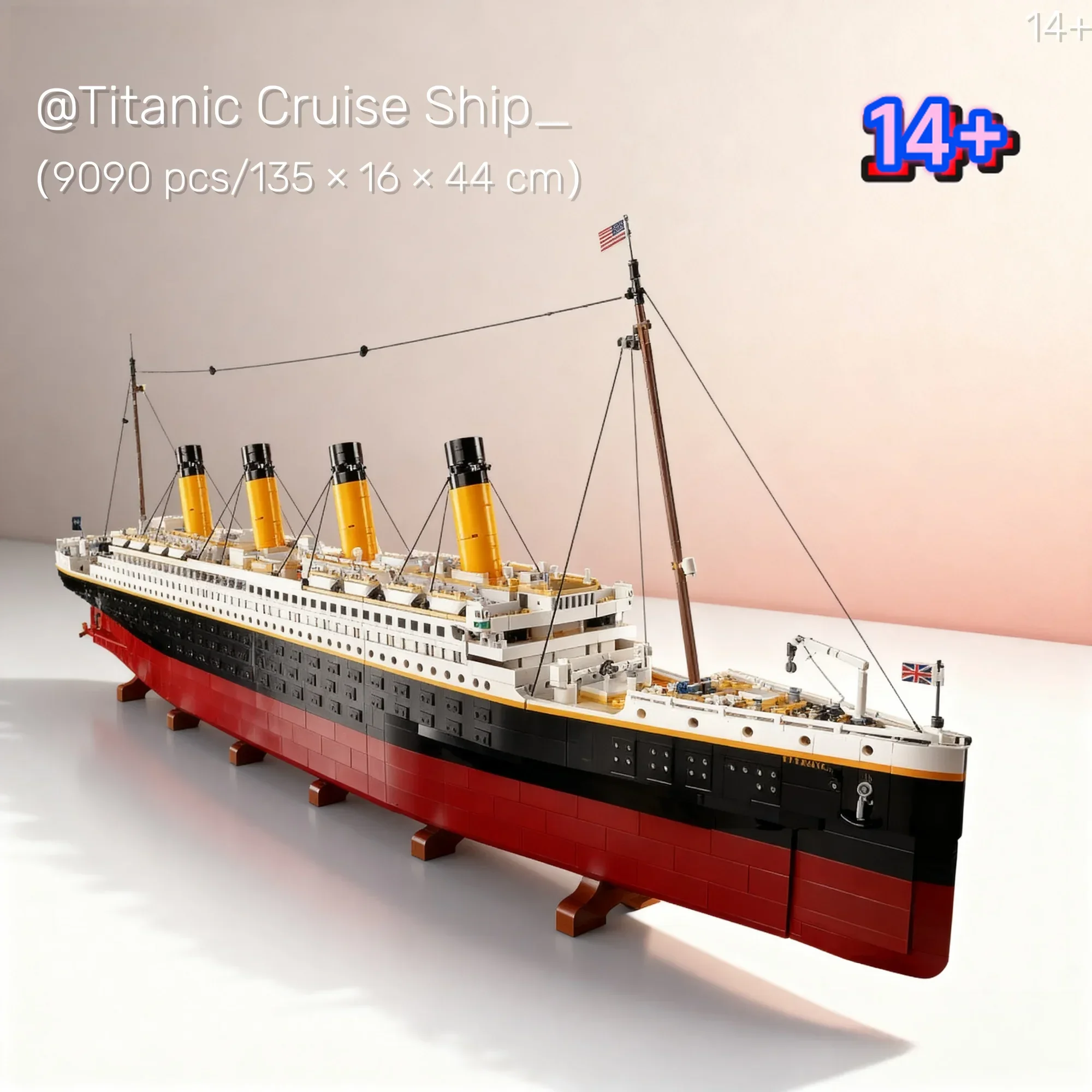 Klocki konstrukcyjne Disney Titanic, kompatybilne z 10294, 9090 elementów, duży model statku wycieczkowego, parowca, zabawka edukacyjna, prezent na Boże Narodzenie