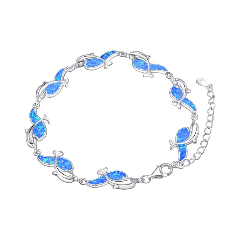 

2025 New 100% 925 Sterling Silver Versatile Fashion Simple Fantasy Opal Irregular Bracelet High Quality Women's Style