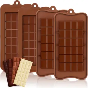 Cetakan Silikon Cokelat Cetakan Silikon Kotak-kotak Persegi Panjang Cetakan Dekoratif Kue Cetakan Silikon Wafel Sisipan Blok Cokelat Cetakan Silikon Wafel 10 cetakan kue penjualan terbaik persegi - №