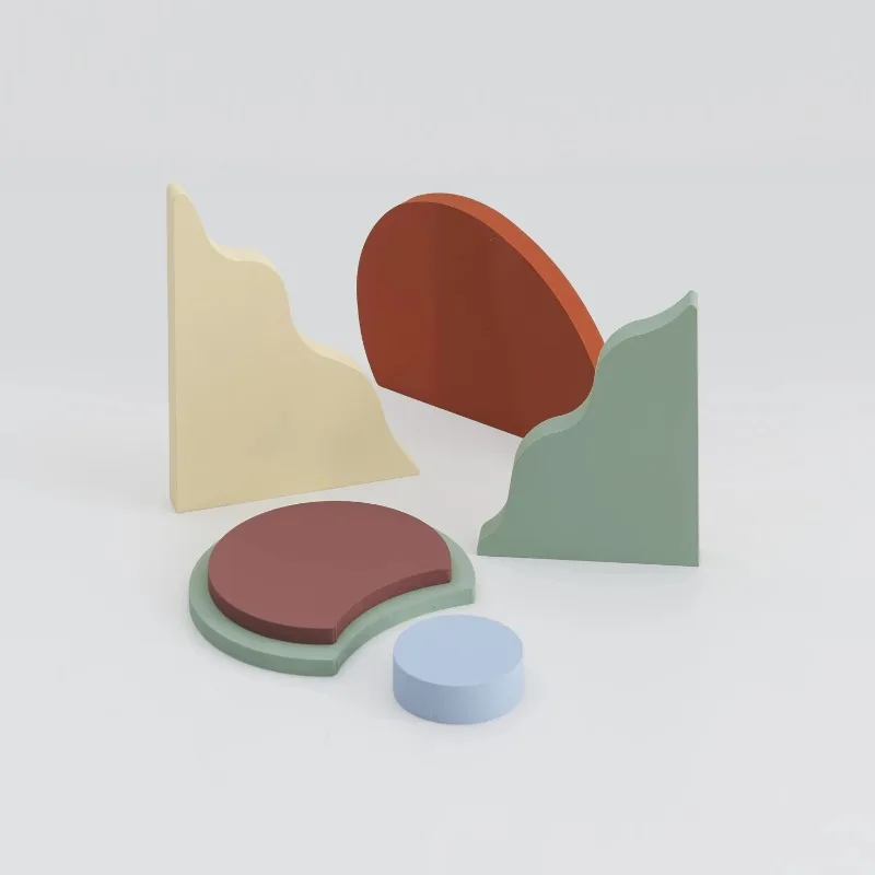 

[Серия комбинации] Деревянные Геометрические стерео украшения ручной работы ювелирные изделия косметика креативный декоративный фон реквизит