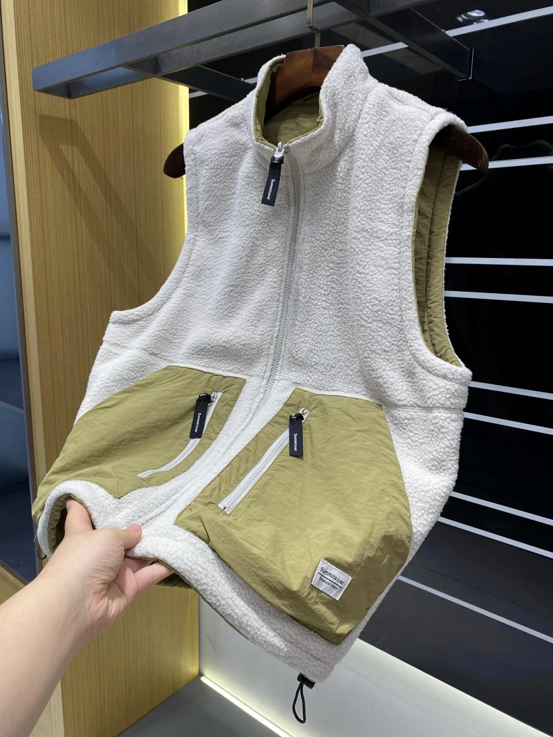 Thiened Fce Vest ex Autumn Winter New Arrival Warm Double-sided Wear Sports Sle Zipper Closure  Color Vest