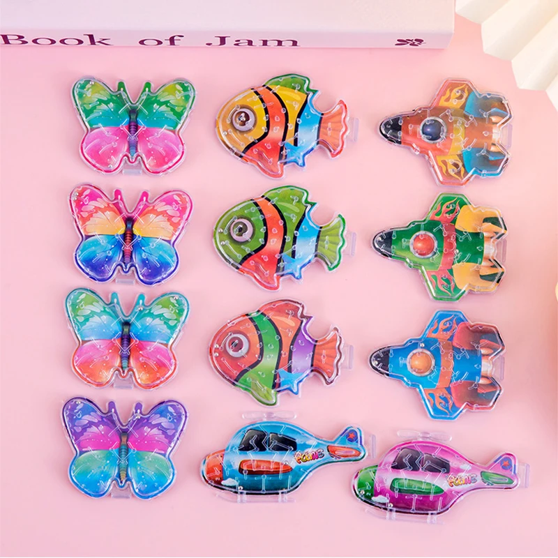 20Pcs Cute Mix Mini Airplane Butterfly Beads Maze Puzzle Toys for Kids Birthday Party Favors Goodie Bags School Reward Pinata