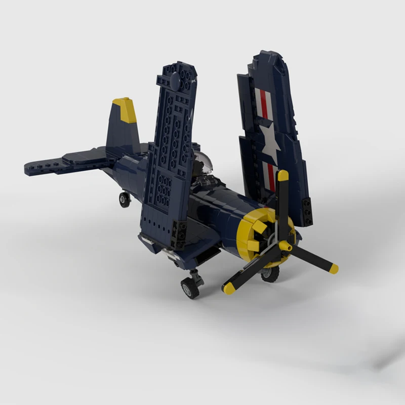 MOC- 216322   الحرب العالمية الثانية القراصنة المقاتلة طائرة Vought F4U قرصان بنة نموذج الطوب لتقوم بها بنفسك الإبداعية الاطفال الهدايا رائعة664 قطعة #2