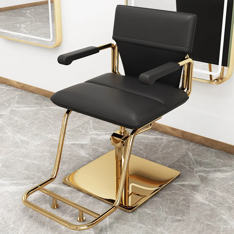 

Luxury Aesthetic Hairdressing Chair Backrest Golden Rotating Pedicure Barber Chair Stylist Silla Barber Barber Equipment MQ50BC