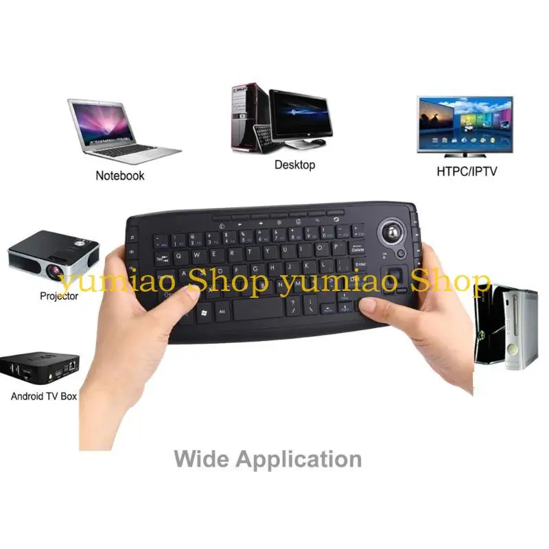 

587B 2.4G Wireless Keyboard with 360 Degree Rolling Trackball Mouse Founction, Backlit Feature for Night Use