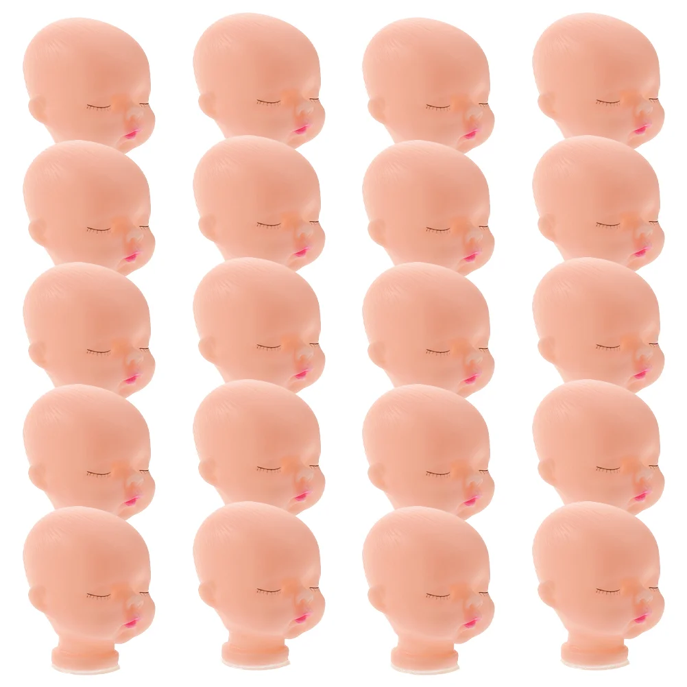 

20 Pcs Vinyl Head Heads Parts Toy Accessories for Kids Baby Replacing Keychain DIY Decorate