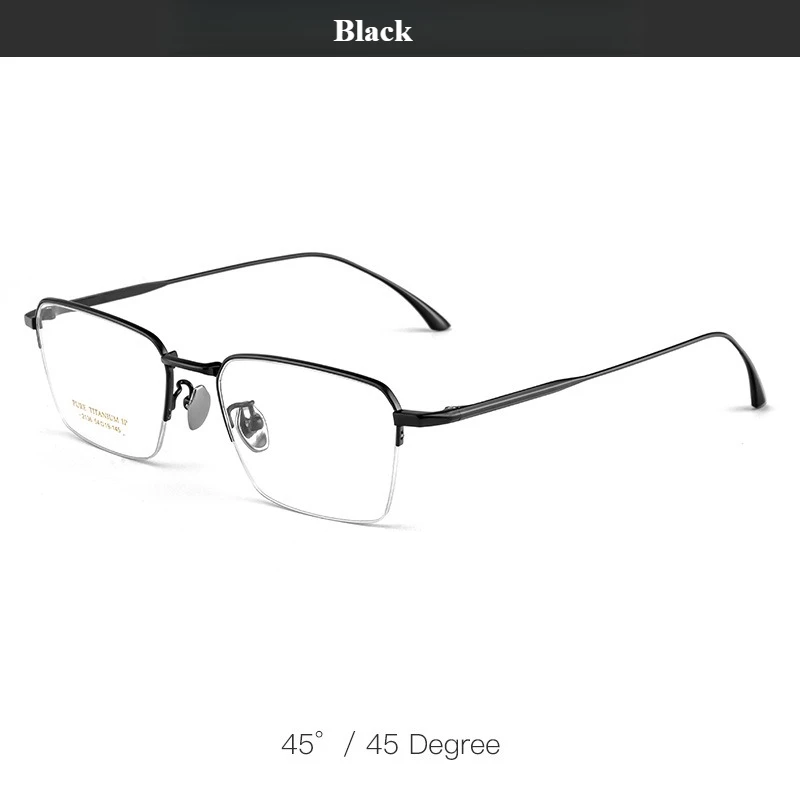 إطار نظارات جديد من التيتانيوم الخالص خفيف للغاية موضة نصف حافة لرجال الأعمال نظارات مربعة ونظارات نسائية فاخرة عتيقة