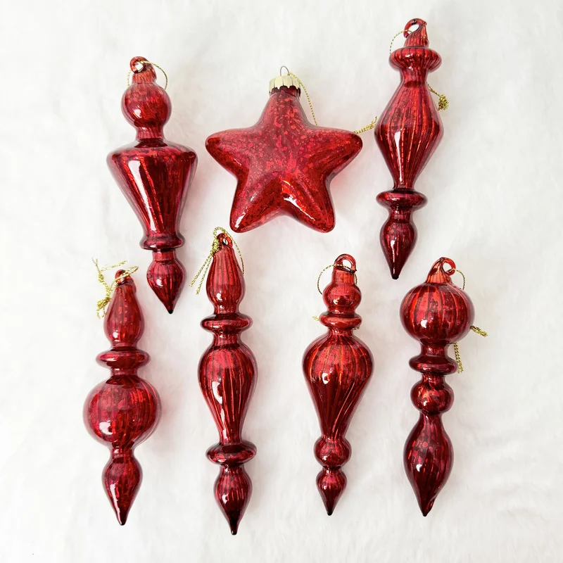 

Рождественский декоративный кулон Стеклянный шар Красная серия