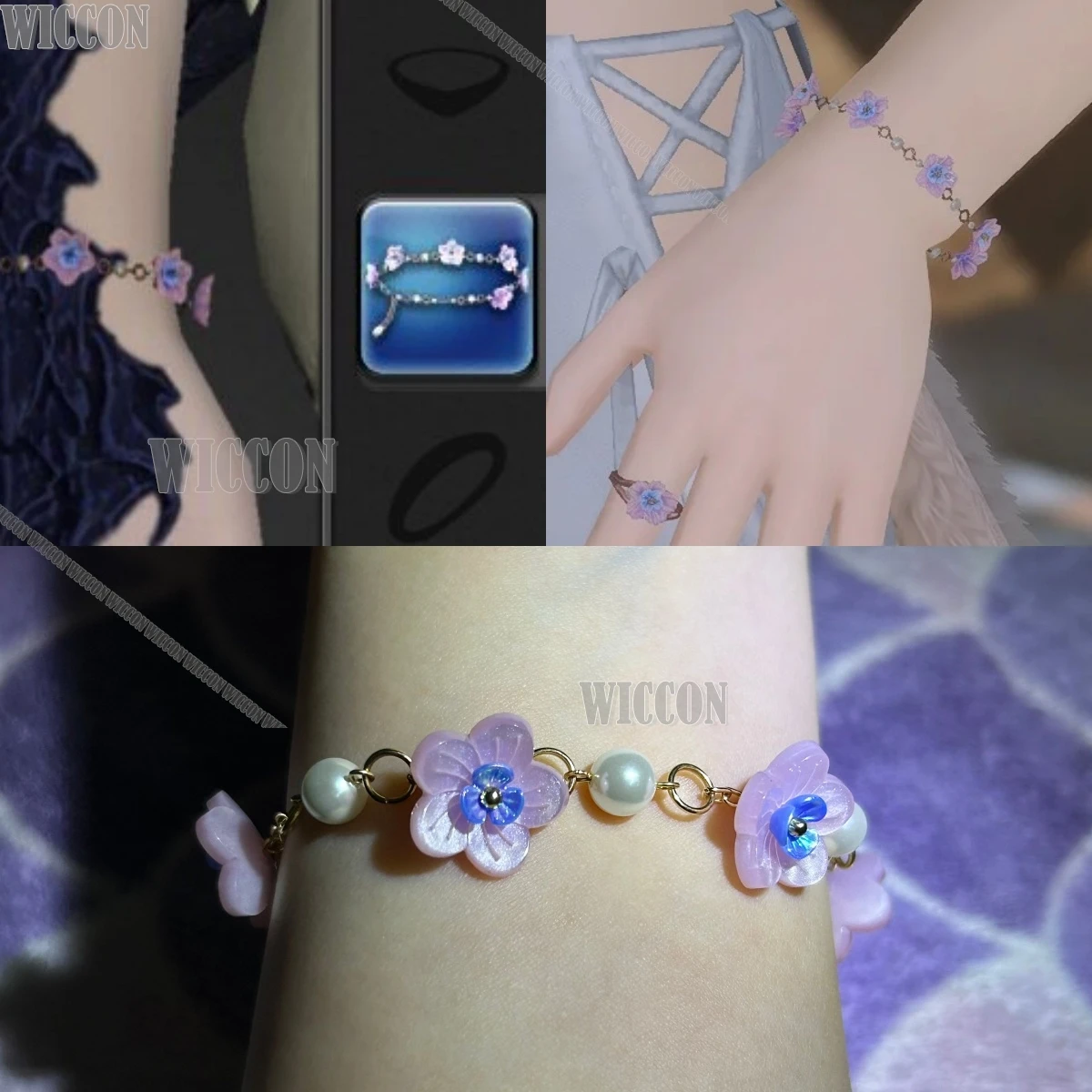 

Браслеты Sea-folk Game FF XIV 7.45 для косплея, фиолетовый цветочный браслет для женщин и девушек, реквизит для Хэллоуина, подарки на Навидад и карнавал