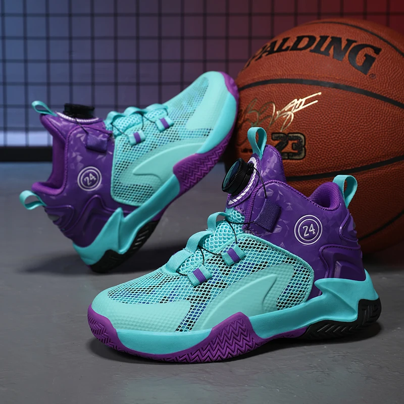 زوج من أحذية كرة السلة الشبكية عالية الجودة للأطفال في الفصول الأربعة، أحذية رياضية مريحة، مقاسات 31-40، CT-9188