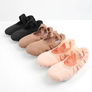 Weiche elastische Sohle Ballettschuhe für Frauen, professionelle Leinwandpantoffeln für Mädchen, Ballett -Turnschuhe, elastische Leinwand, Split 10 Hauptverkauf mit Gummiband - №6