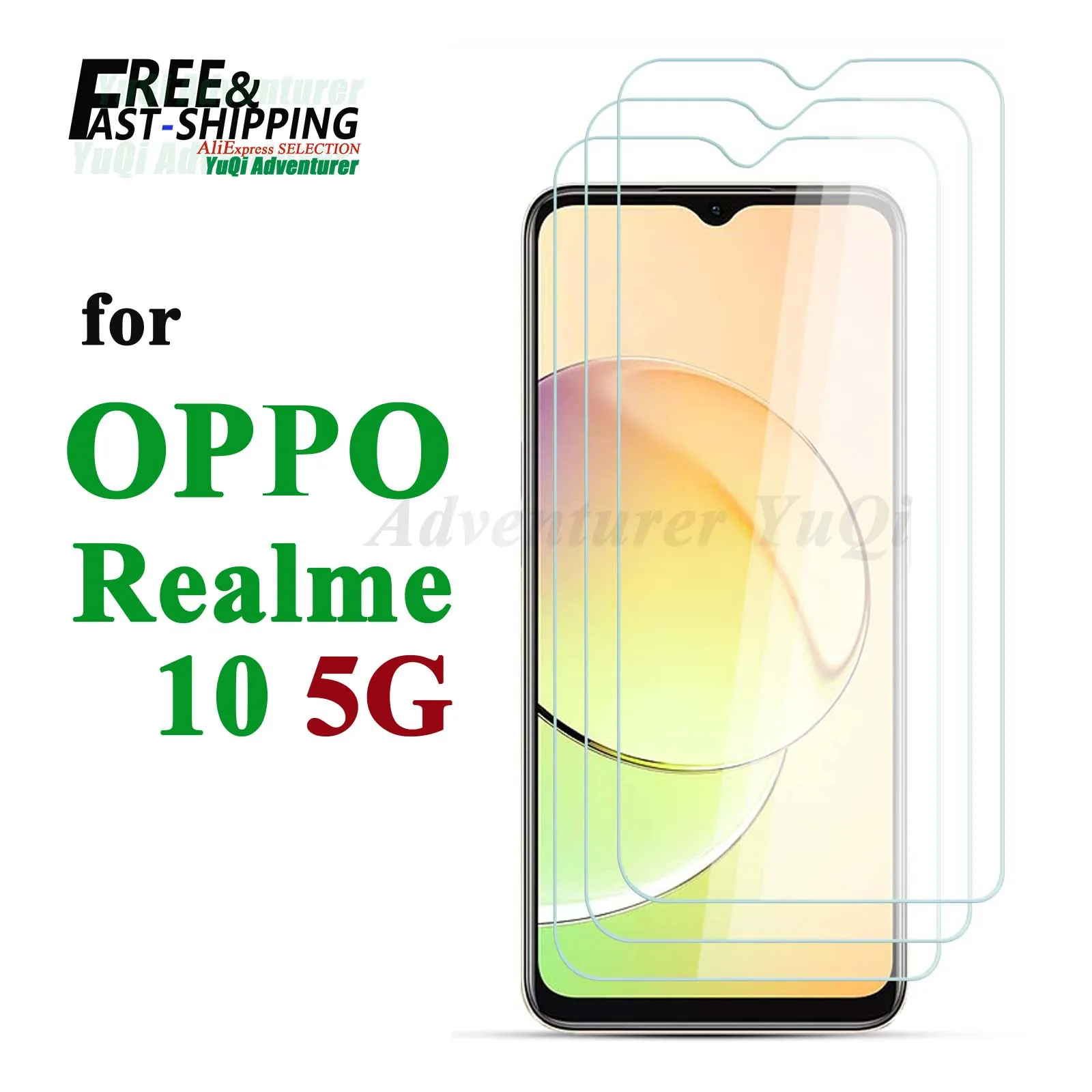 

Screen Protector For OPPO Realme 10 5G Tempered Glass 9H HD Clear Transparent Case Friendly High Aluminum