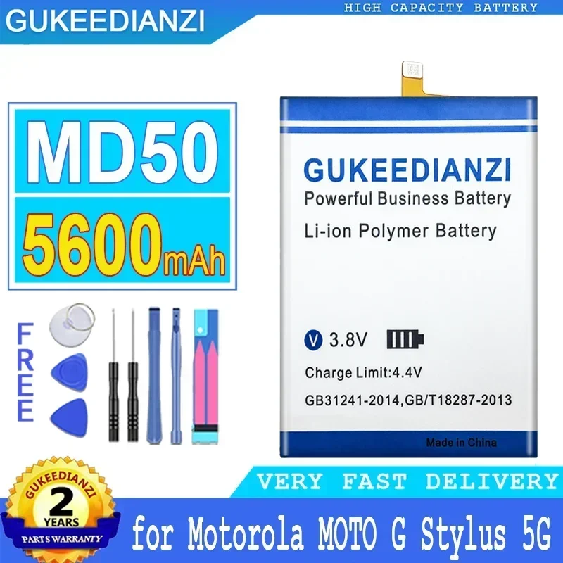 

Аккумуляторы для мобильных телефонов 5600 мАч MD50 для Motorola Moto G Stylus 5G 2021 2022 XT2131, портативная перезаряжаемая батарея