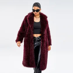 Fur & Faux Fur 2025 New Fashion Temperament Women's Fur Coat Winter Solid Color Lapel High Quality Women Fur Coat Qvercoat H175