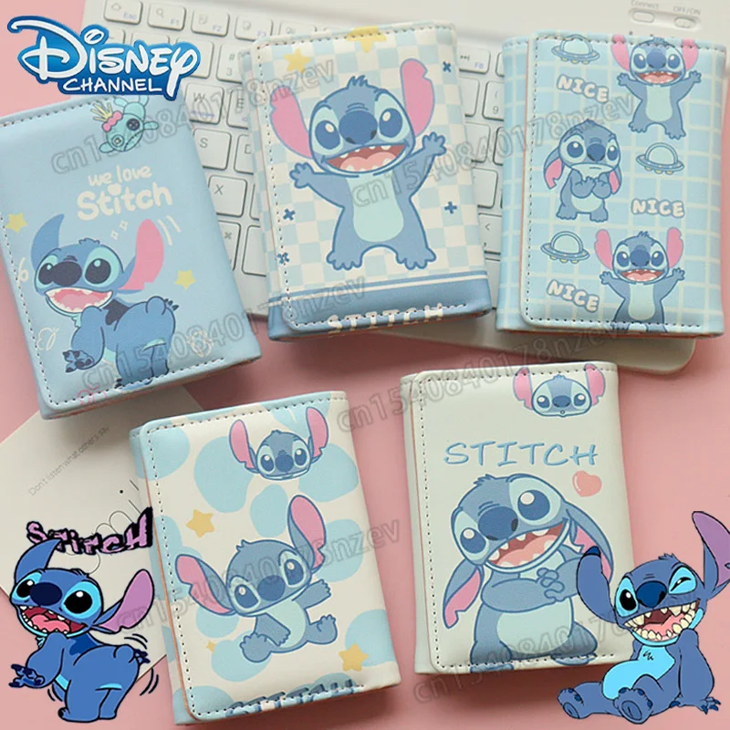 

Cartoon Disney Stitch Purse Anime Figure Stitch Peripheral Large Capacity Students Wallet Card Case for Kids Fold Coin Wallet