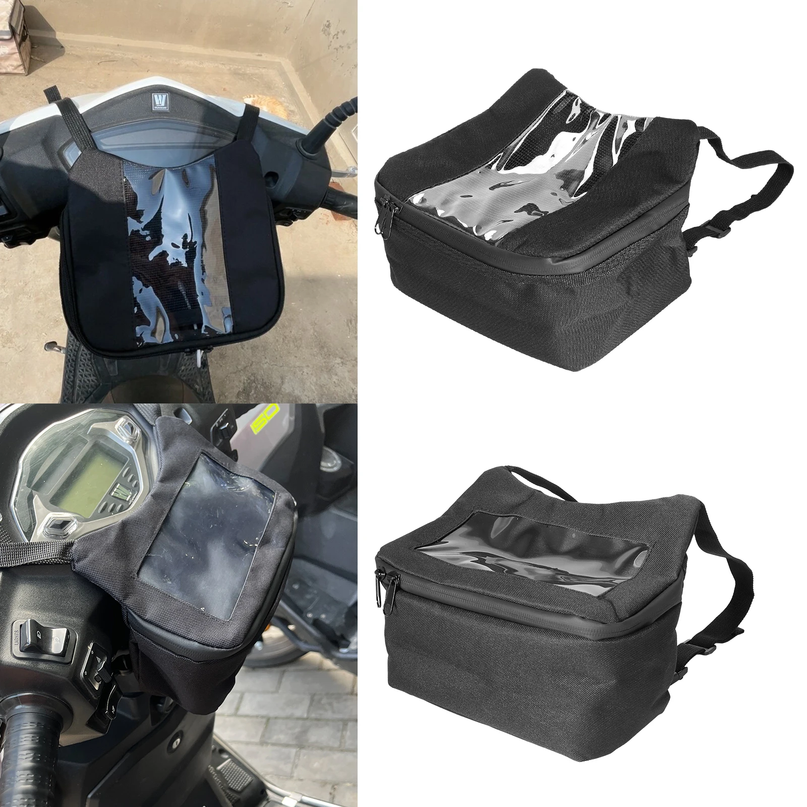 Motorcycle Bike Bag Large Capacity Motorcycle Handlebar Front Bags Durable Bicycle Cycling Mobile Phone Navigation Storage Bag
