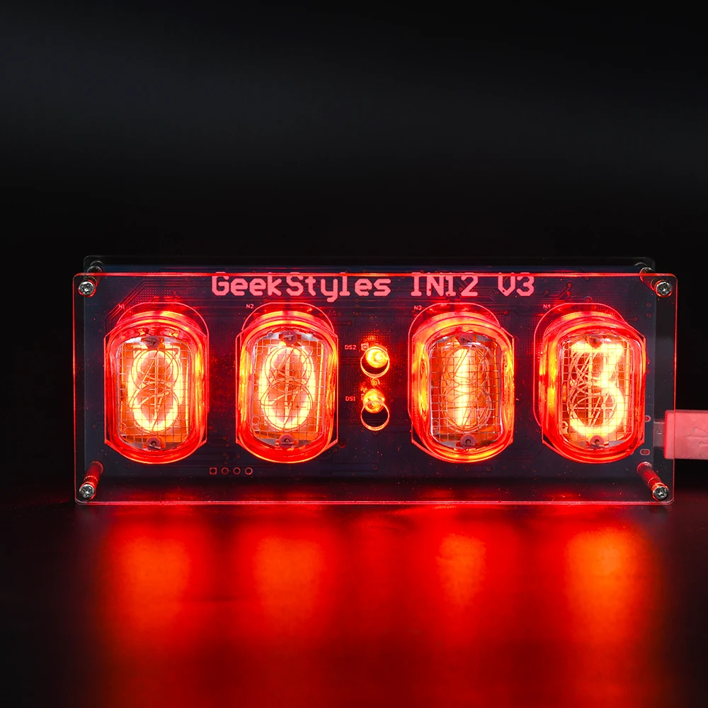 Diy Electronic Kit IN12 Nixie Clock Led Lamp Tube Clock In12 Glow Tube Clock Circuit Board Pcba Glow Tube Diy Retro Clock Module