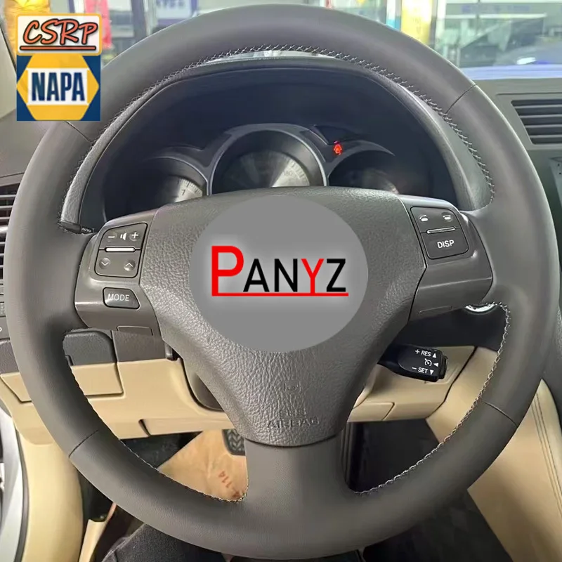Hand-stitch Steering Wheel Cover for Lexus GS300 GS350 2005 2006 2007 2008 DIY Black Napa Leather Style Accessory