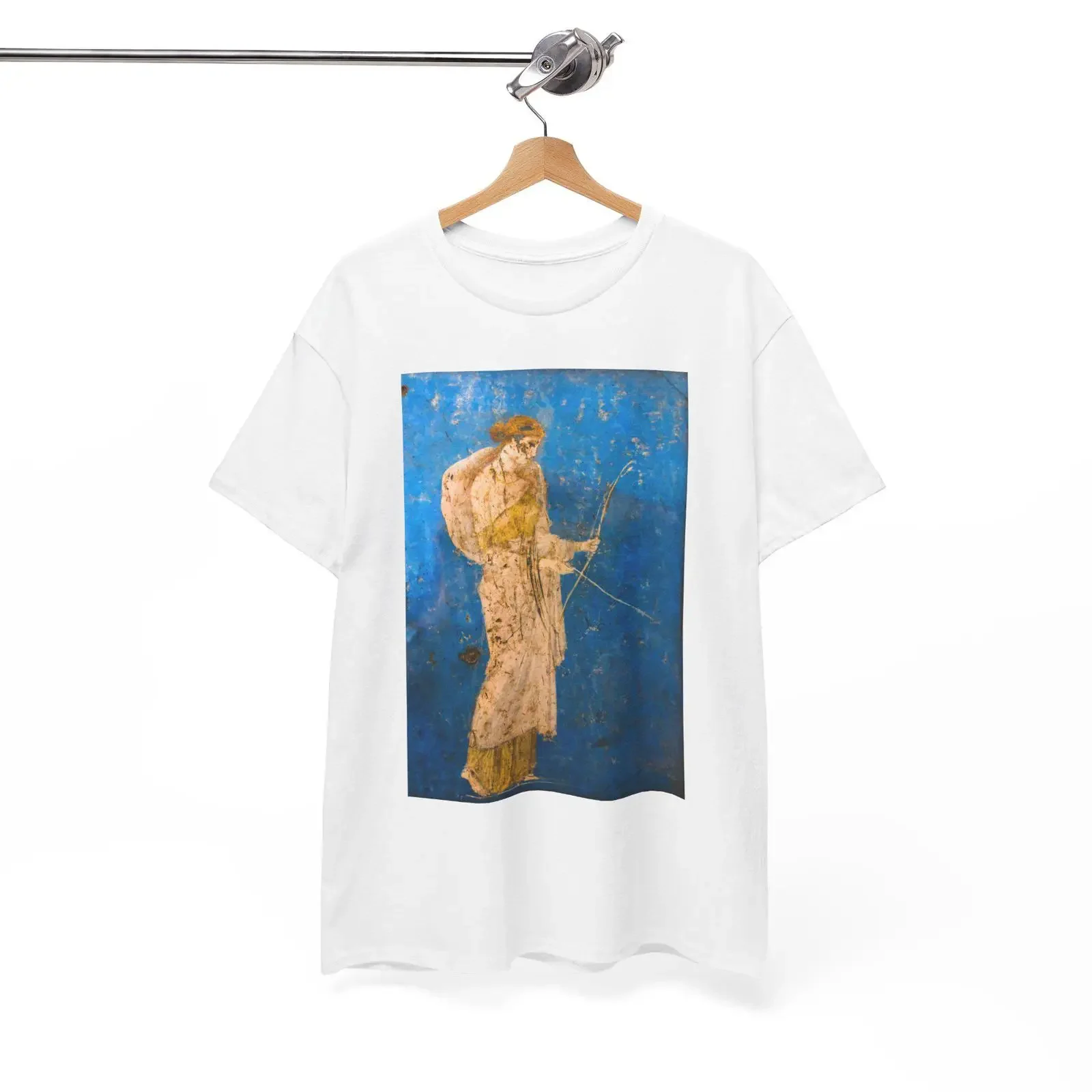 Diana The Huntress T Shirt Wall Fresco Artwork Mythology vintage Washed Unisex Stretched Casual designer clothes Versatile