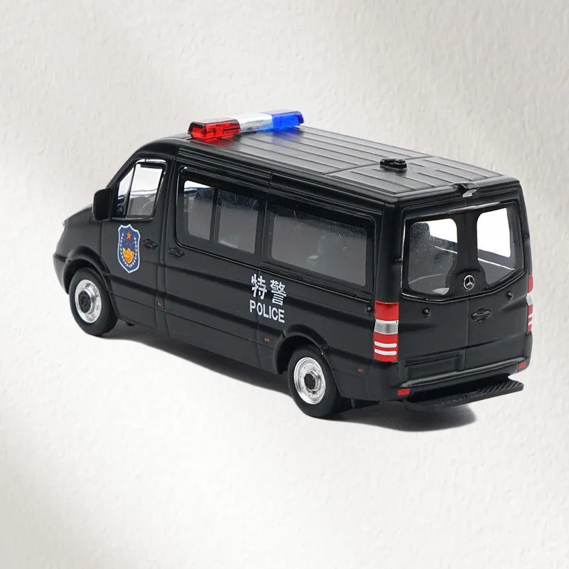 POPRACE Diecast 1/64 Scale Benz Alloy Model Cars Benz Ling Police Car Y64-04 Play Vehicles Toys for Boys Gift Original Box