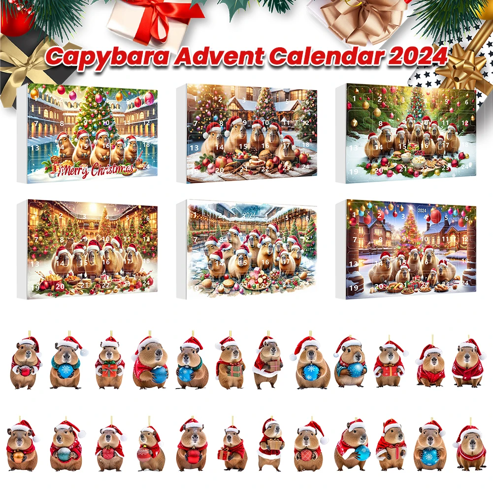 

Capybara Advent Calendar 2024 Xmas Countdown Calendar Cute Capybara Christmas Ornaments Christmas Tree Pendants Christmas Gifts