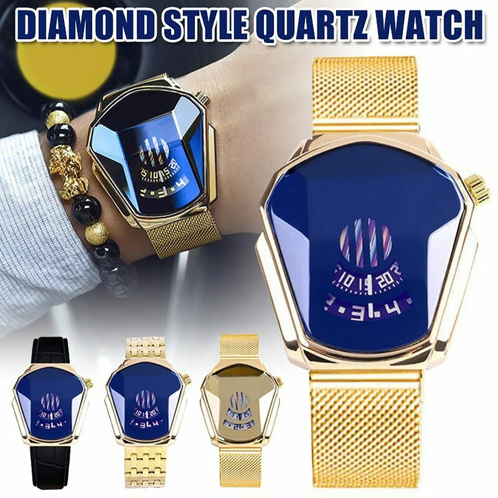 New Hot Diamond Style Quartz Watch Waterproof Fashion Steel Band Men Women