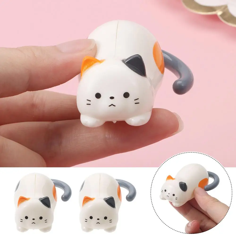 New Cute Rolling Cat Toy Stress Relief Plastics Clockwork Kitten Movable Toy Fidget Windup Kitten Stress Relief Toy Home