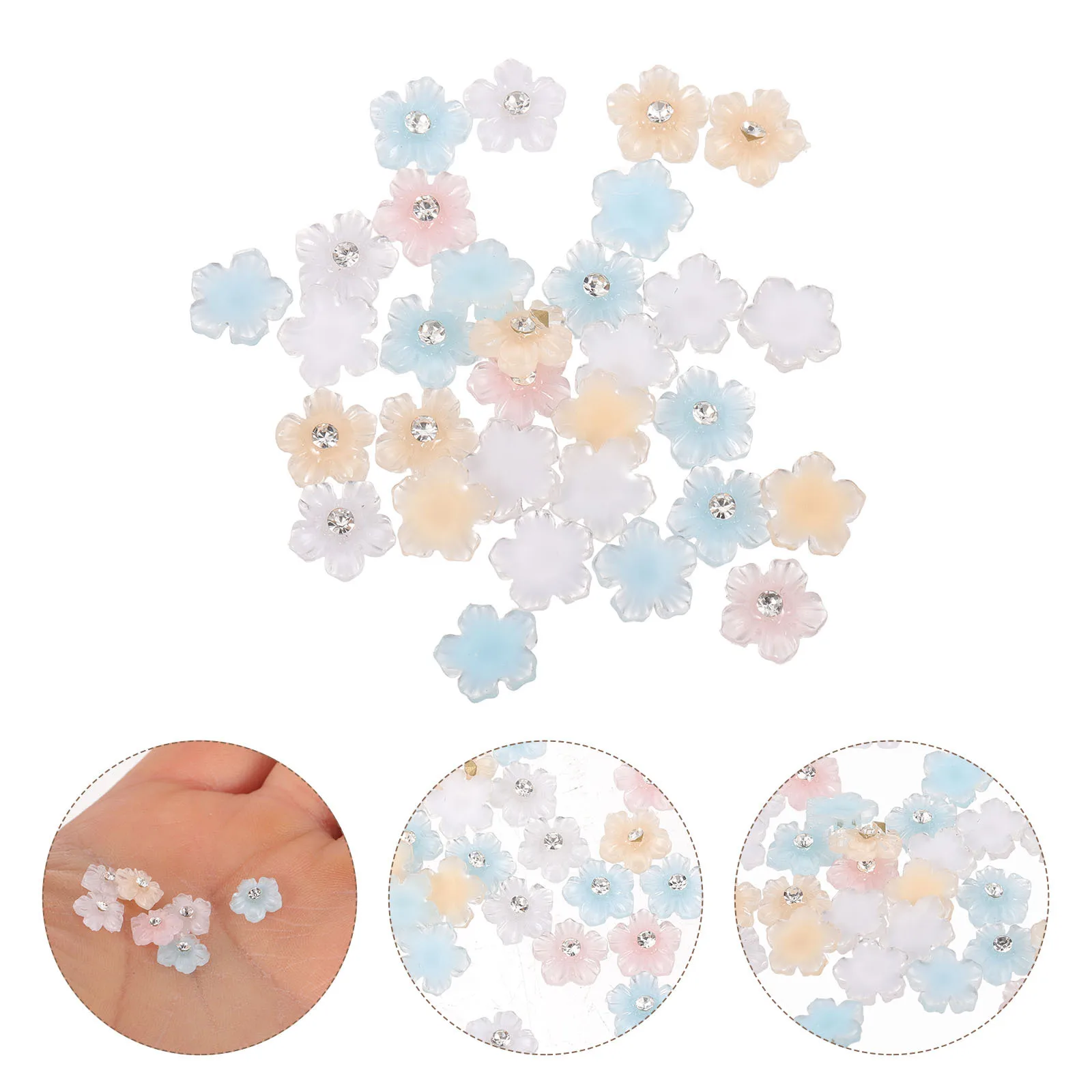 

2pcs 3D Clear Flower Resin Nail Charms Transparent For Diy Nail Art Manicure Decorations Acrylic Nails Jewelry
