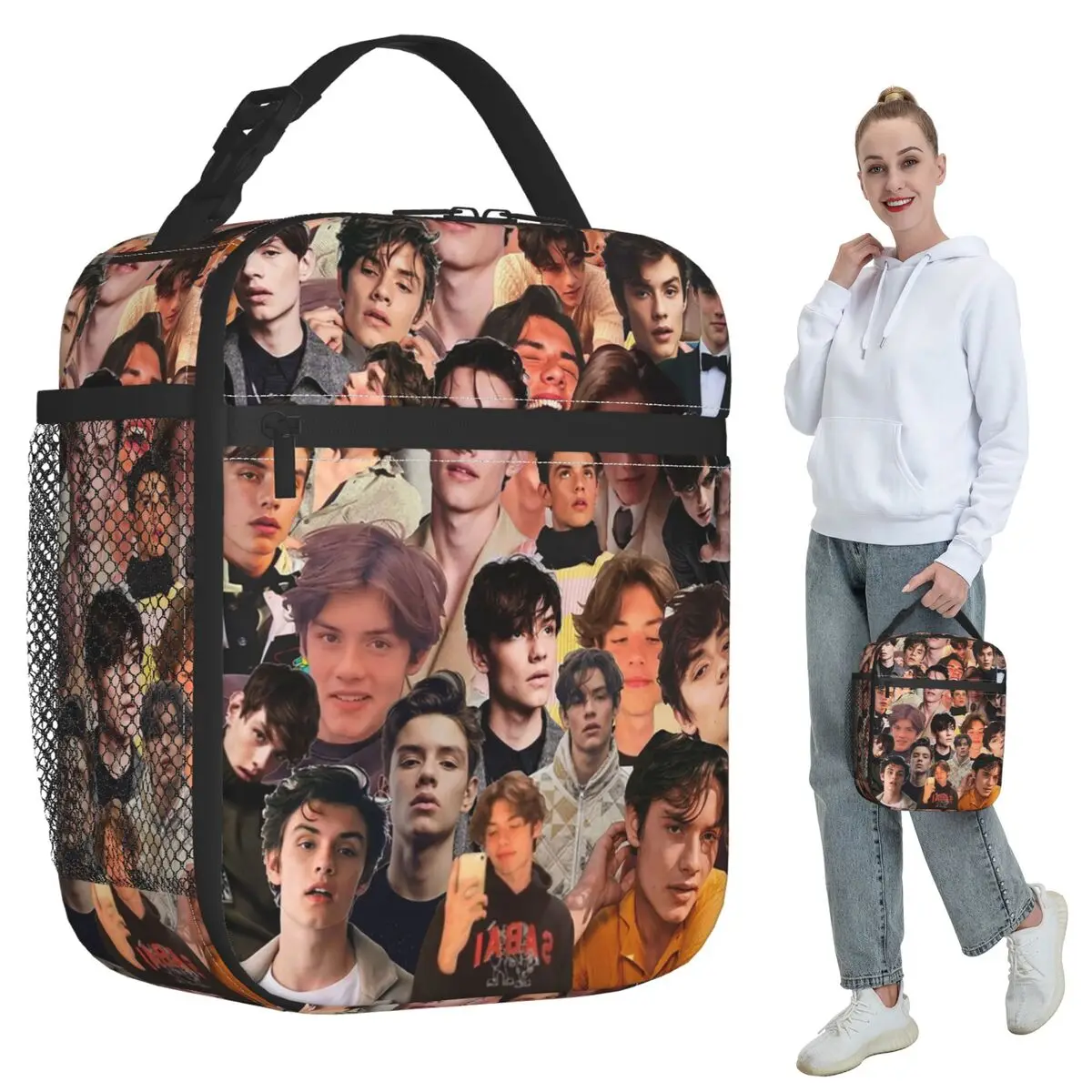 Louis Partridge Photo Collage Insulated Lunch Bag for Kids School Cooler Thermal Food Box Tote Portable Lunch Boxes Container