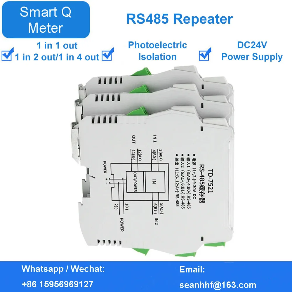 485 repeater RS485 collecting line sharing device 485 splitter 1 in 2 out industrial grade photoelectric isolation 2 channels