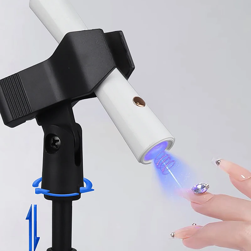 Nail Art Light Lamp Holder Nail Dryer Machine Phototherapy Lamp Bracket Rotatable And Scalable Metal Pen Uv Light Lamp Holder