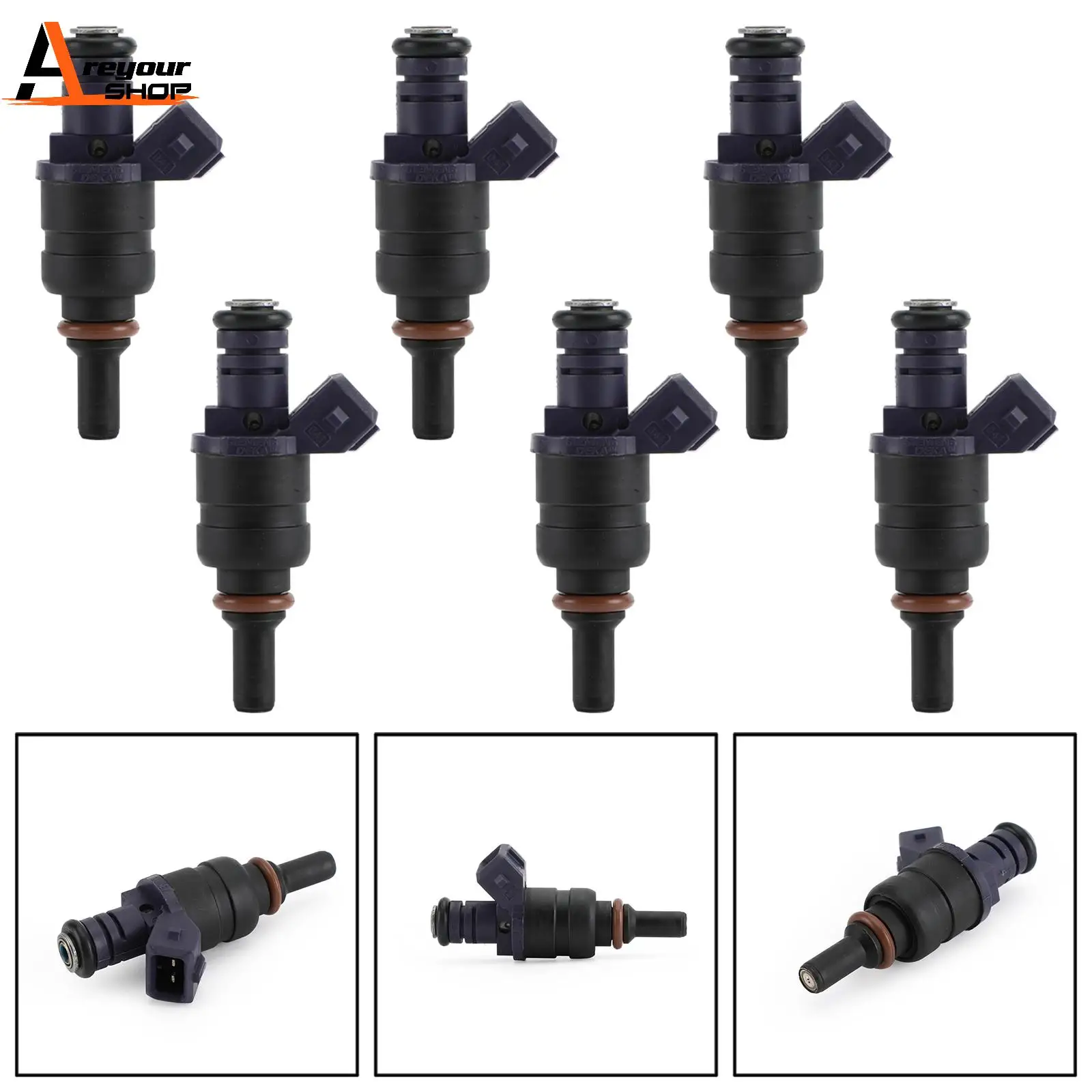 Areyourshop 6Pcs Fuel Injectors Fit For BMW X3 X5 330i 530i Z3 Z4  3.0L 13641439800 Car Auto Parts