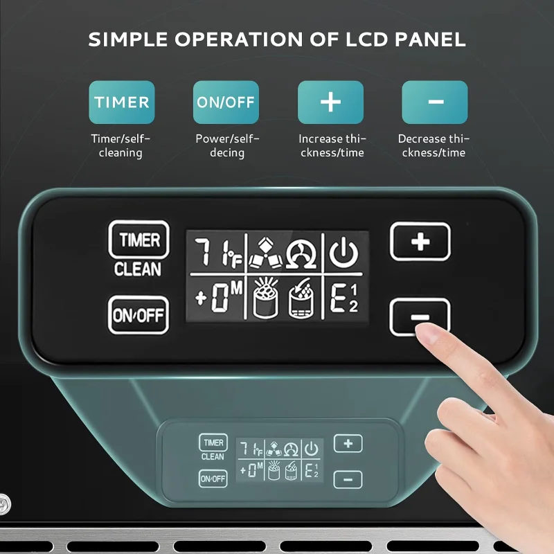 EUHOMY Macchina per il ghiaccio commerciale sotto il bancone, pulizia automatica di 85 libbre/giorno e timer 24 ore, drenaggio a gravità, acciaio inossidabile