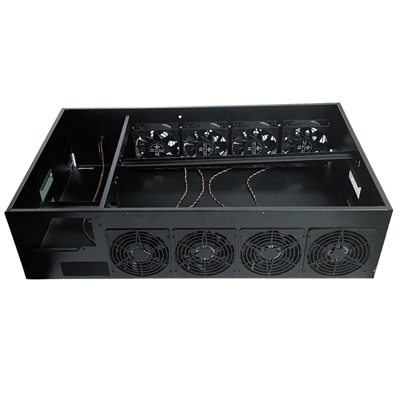 

B75/B85 eight card in-line chassis 8 card folding chassis household 8 silent fan platform speed regulating fan
