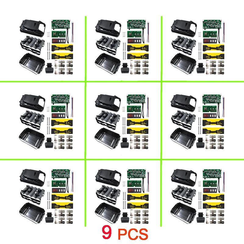 DCB200 10*21700 Li-ion Battery Plastic Case PCB Charging Protection Circuit Board For Dewalt 18V 20V 8Ah Lithium Tool Box Shell