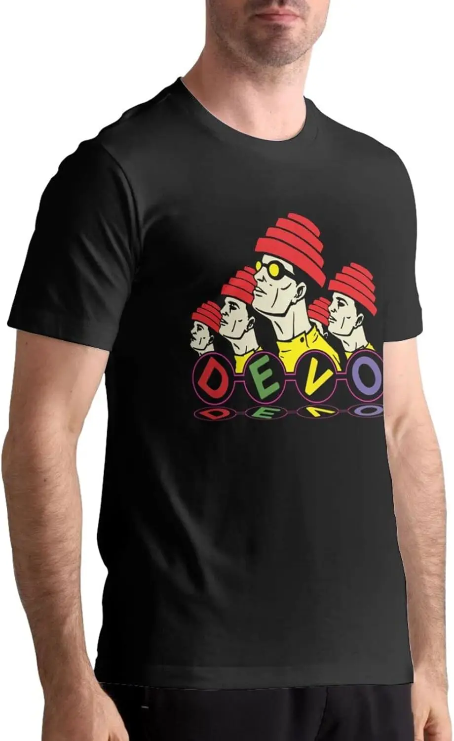 Devo Shirt Men's T-Shirt Classic Short Sleeve Top Fashion Tee X-Large Black