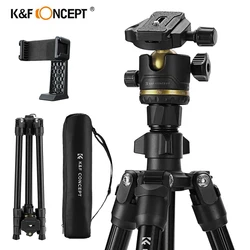 K&F Concept 70 Inch Professional Camera Tripod for DSLR Portable Aluminum Travel Tripod with 360 Degree Panorama Ball Head