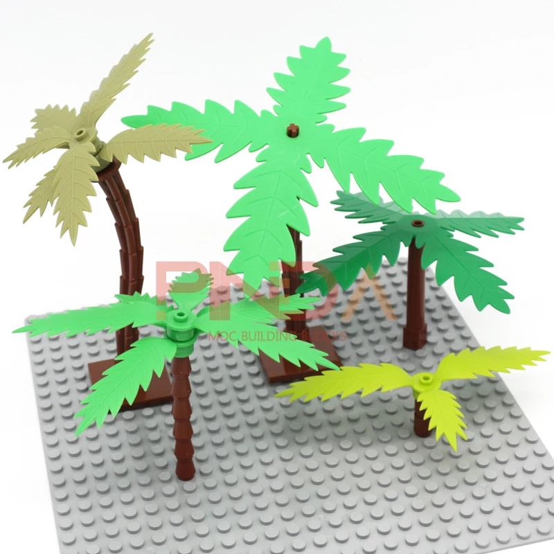 ตัวต่อ MOC 2 ชุด 43888 บล็อกตัวต่อสีเขียวทหาร ต้นไม้ ดอกไม้ หญ้า ของเล่น DIY สำหรับเด็ก ของขวัญวันเกิดเด็ก