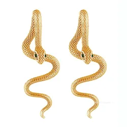 2025 New Gothic Snake Shape Earrings Hip Hop Punk Detachable Snake Earrings Jewelry Long Earrings for Women Girls Men 1Pair