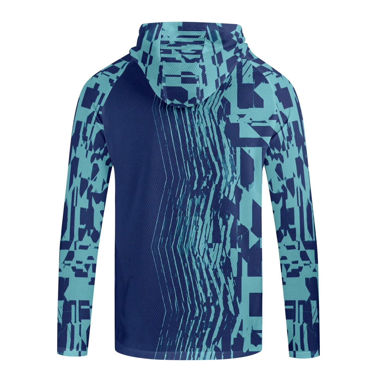 Herren Sommer UPF50+ Angel-Hoodie mit Gesichtsmaske, Reed Camo Bass-Print, schnelltrocknend, atmungsaktiv, leicht, langärmeliges Angelhemd – Detail 22