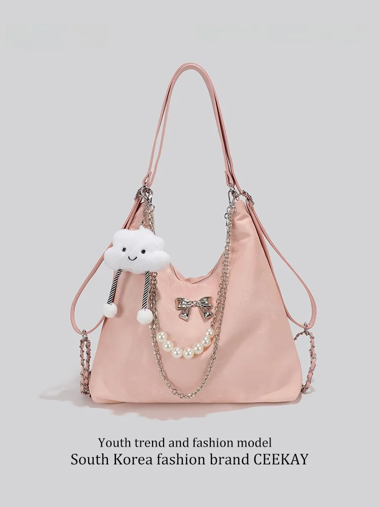 Ceekay High-End Tote Bag Women's Commuter Shoulder Bag Large Capacity Summer 2026 New Style Casual Simple  Knot