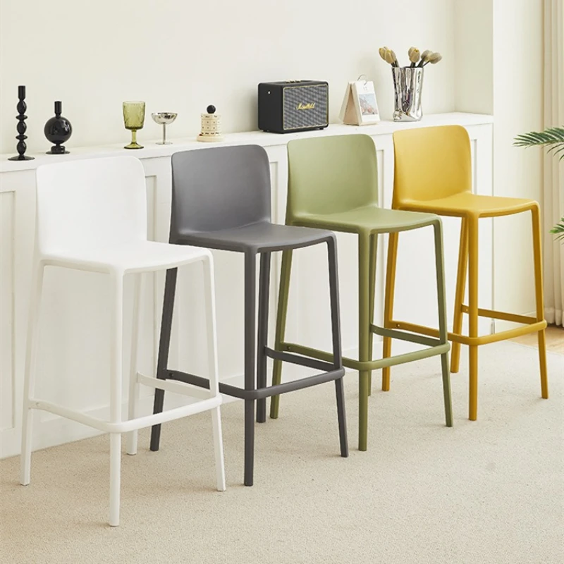 New model Nordic bar chair Home modern minimalist high stool Outdoor bar chair Internet celebrity plastic high chair Bar stool view 2